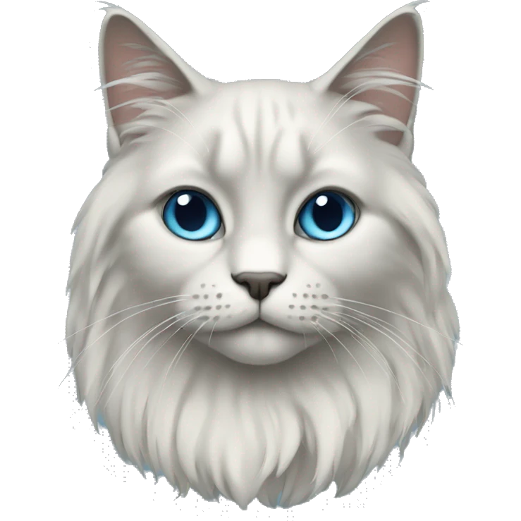 Blue diluted long haired cat emoji