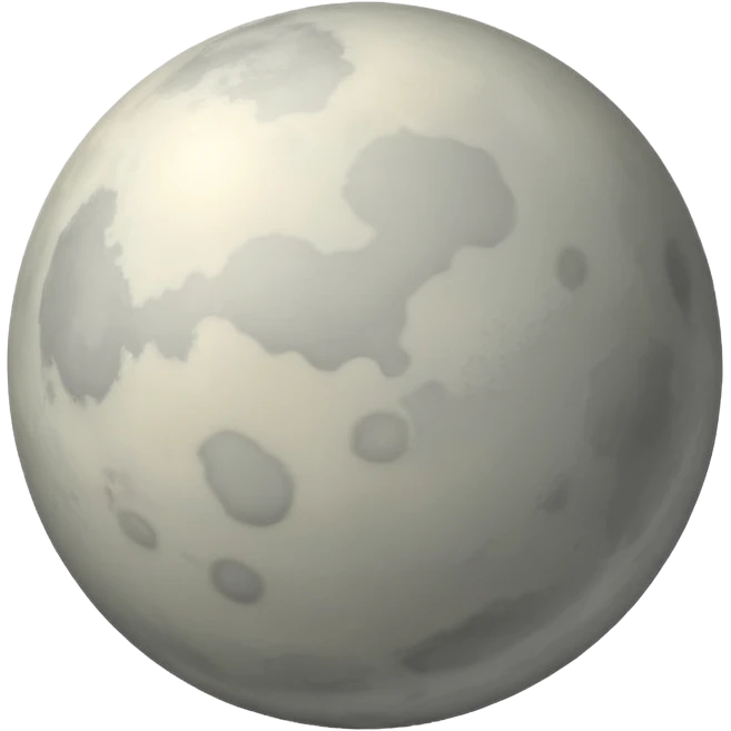 Venus planet emoji, pale grey sphere, subtle soft blurred surface, no visible features, simple and round emoji
