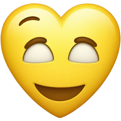 smiley yellow face with heart on the side emoji