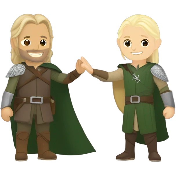 Aragorn and Legolas giving each other high fives emoji