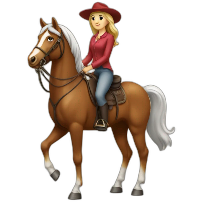 Femme sur cheval emoji