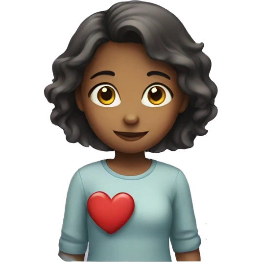 girl showing heart  emoji