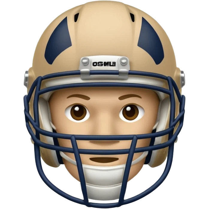 College football player helmet in light tan color  emoji