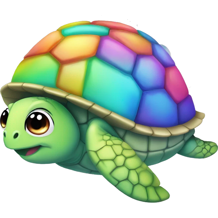 Rainbow adopt me turtle with dazzled spiral fish  emoji