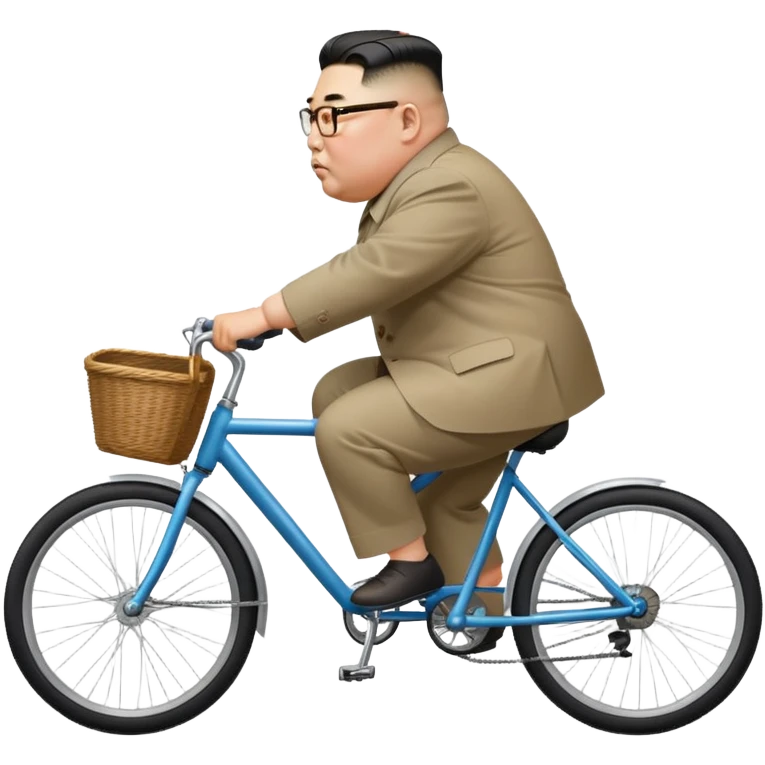 Kim Jong Un riding a bicycle from side view emoji