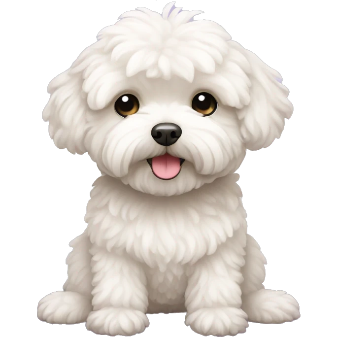 White maltipoo yoga emoji