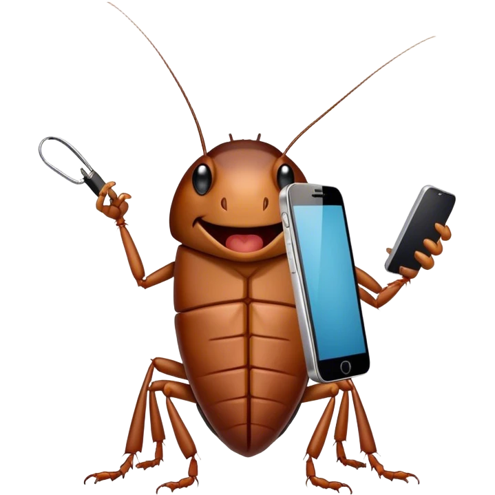 cockroach holding a phone emoji