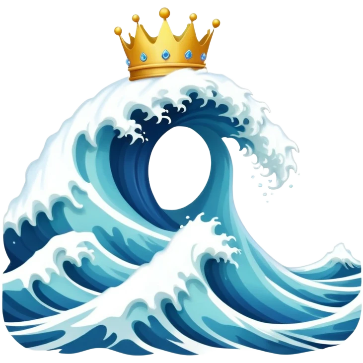 Tsunami with a crown emoji