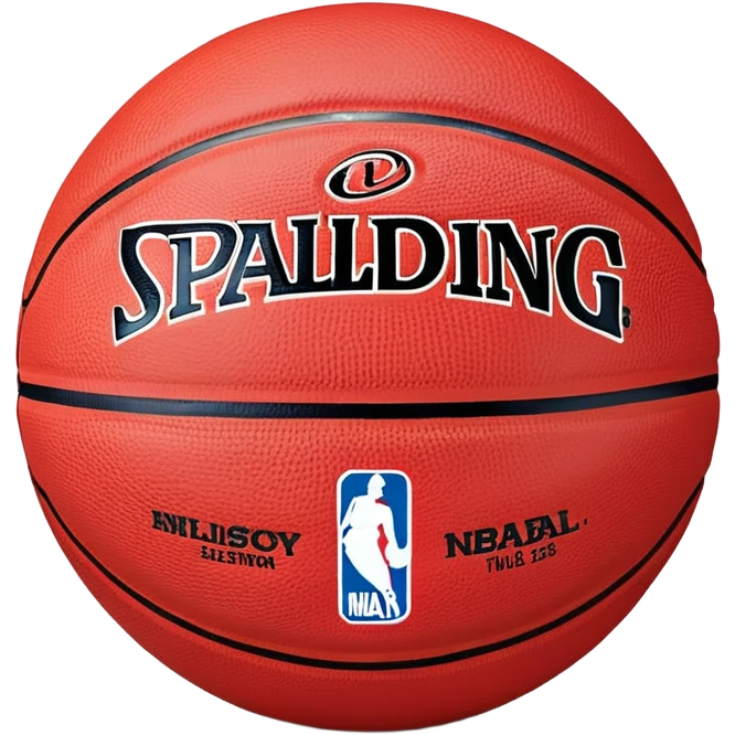 minimalist red Spalding basketball with simple NBA logo, few colorful lines, clean design emoji
