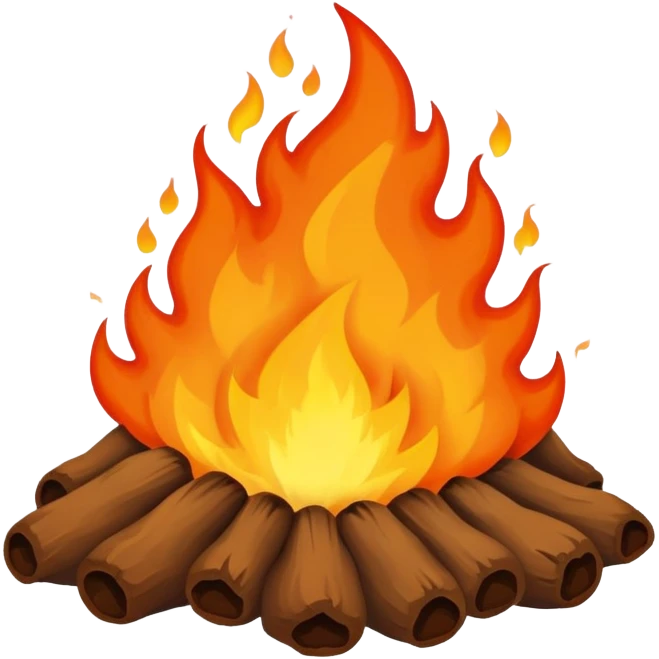 A flaming pile of shit emoji