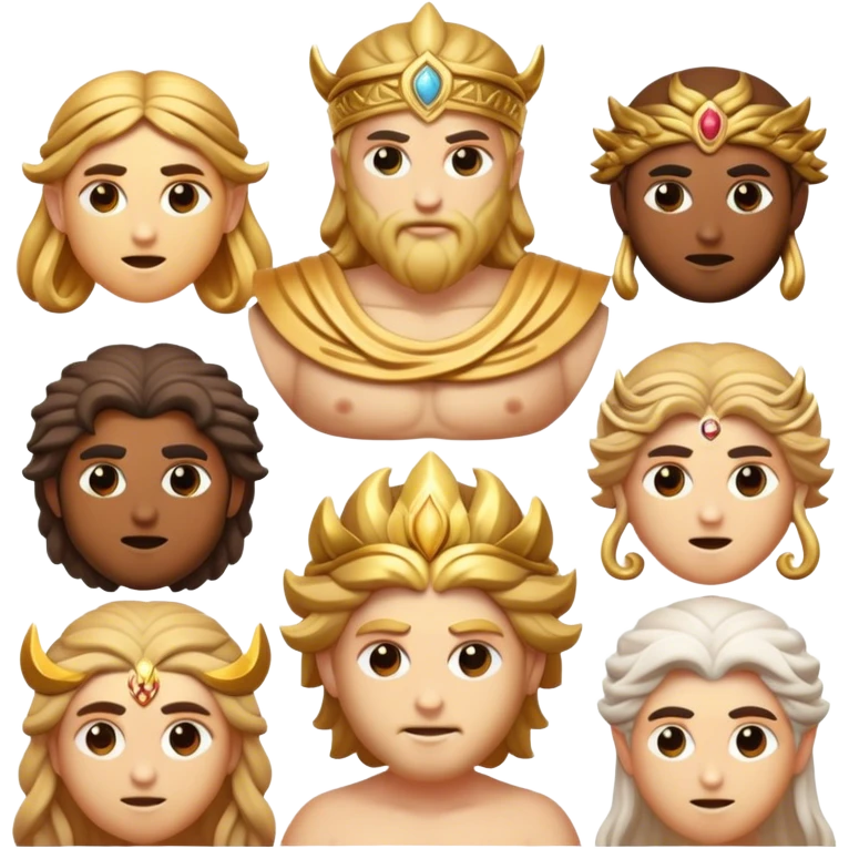 Cinematic Realistic Greek Gods Pop Culture Emoji, featuring mythic portrayals of ancient deities rendered with dynamic, ethereal lighting and classical detail. emoji