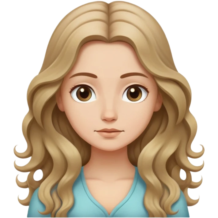 White girl  meditating long wavy dark blonde hair emoji