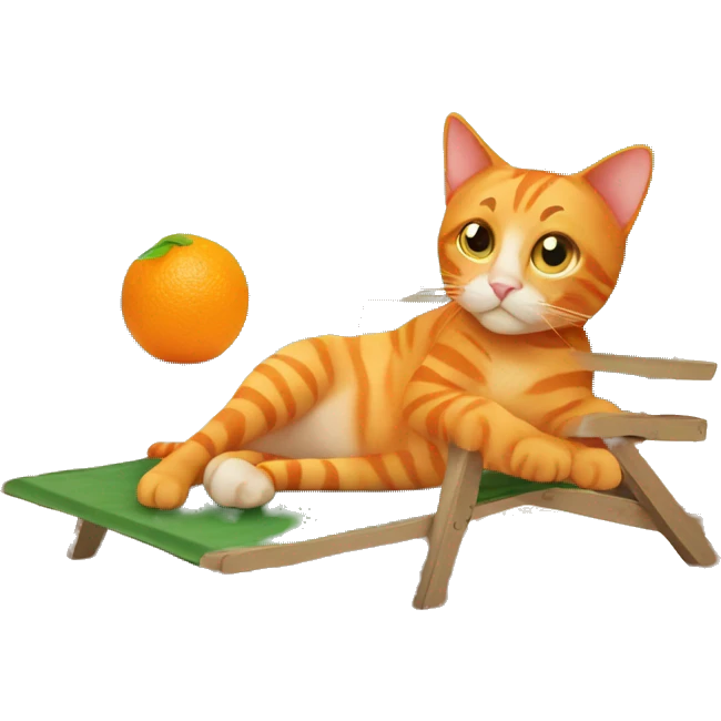 Orange cat on vacation  emoji