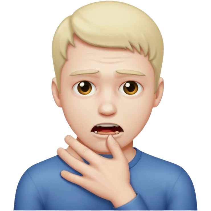 A guy strangling himself  emoji