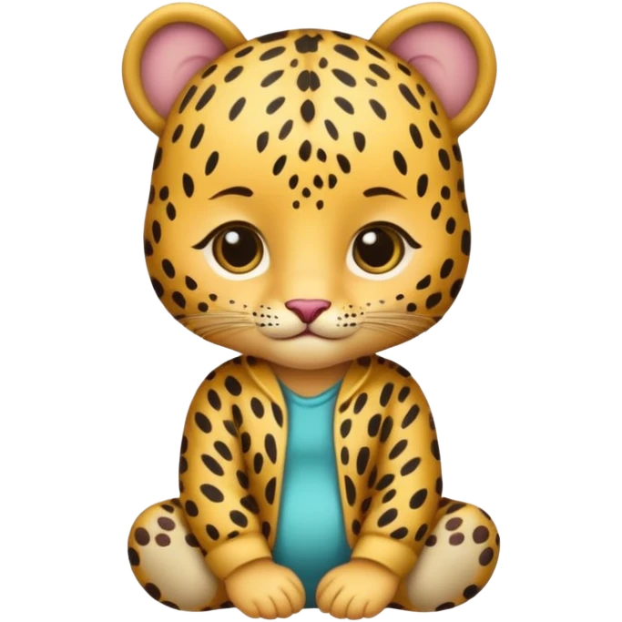 baby with leopard patterned clothes emoji