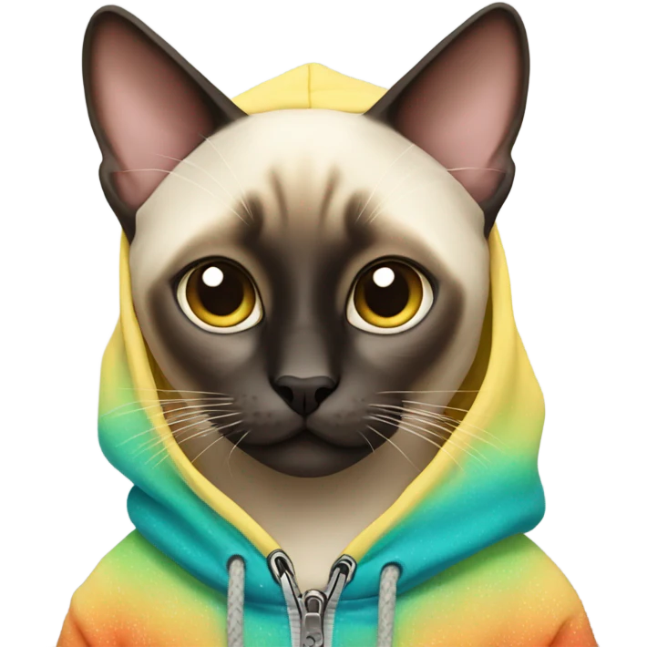 Siamese cat in hoody emoji