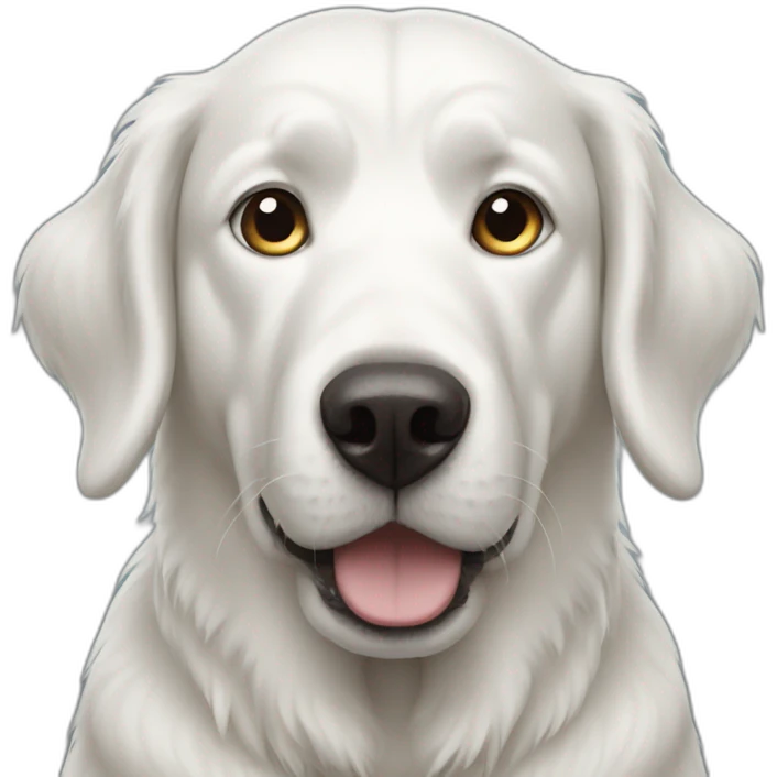 Big white dog with white eyes  emoji