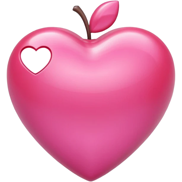 Apple-style 3D emoji of a shiny pink  heart, smooth and glossy surface, simple and elegant design, no background. emoji