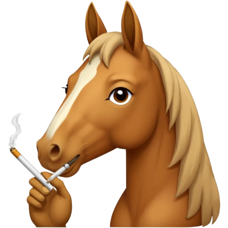 Horse smoking a Joint emoji