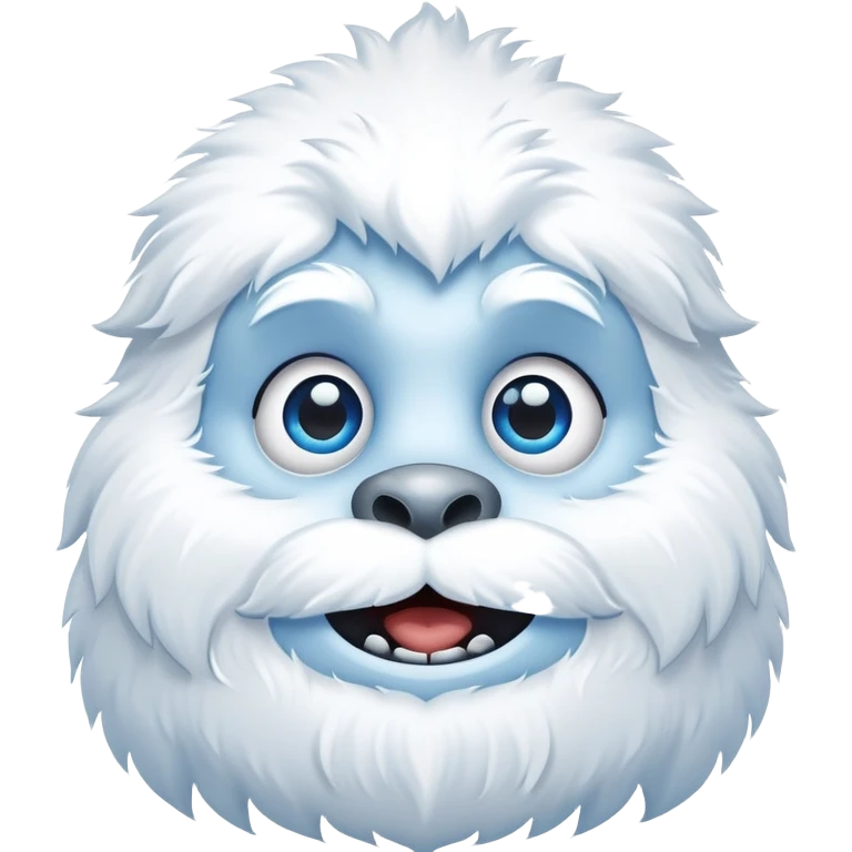 friendly yeti snowman in snowy mountains emoji