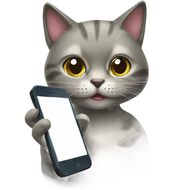 A cat with phone emoji