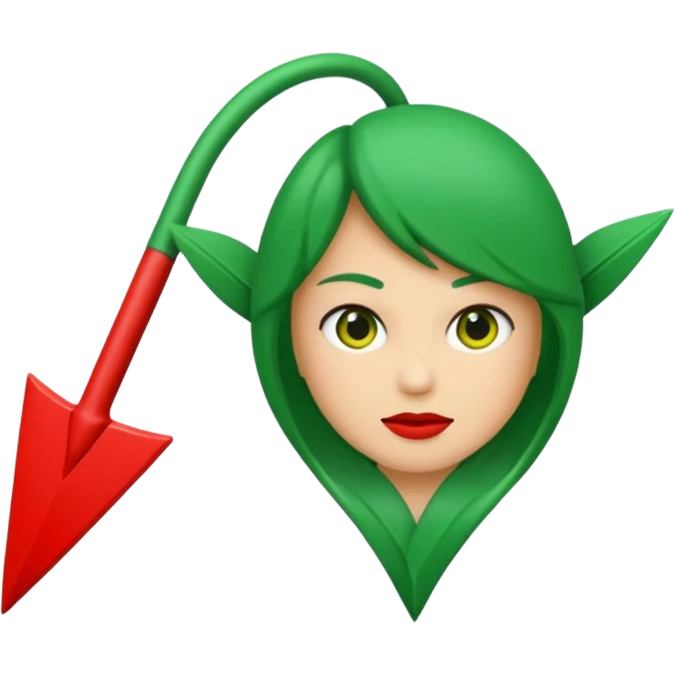 Tag vermelha com uma flecha pra cima verde do lado emoji