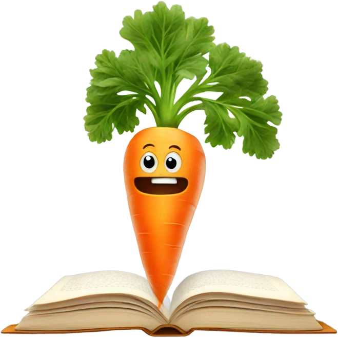 carrot reading book emoji