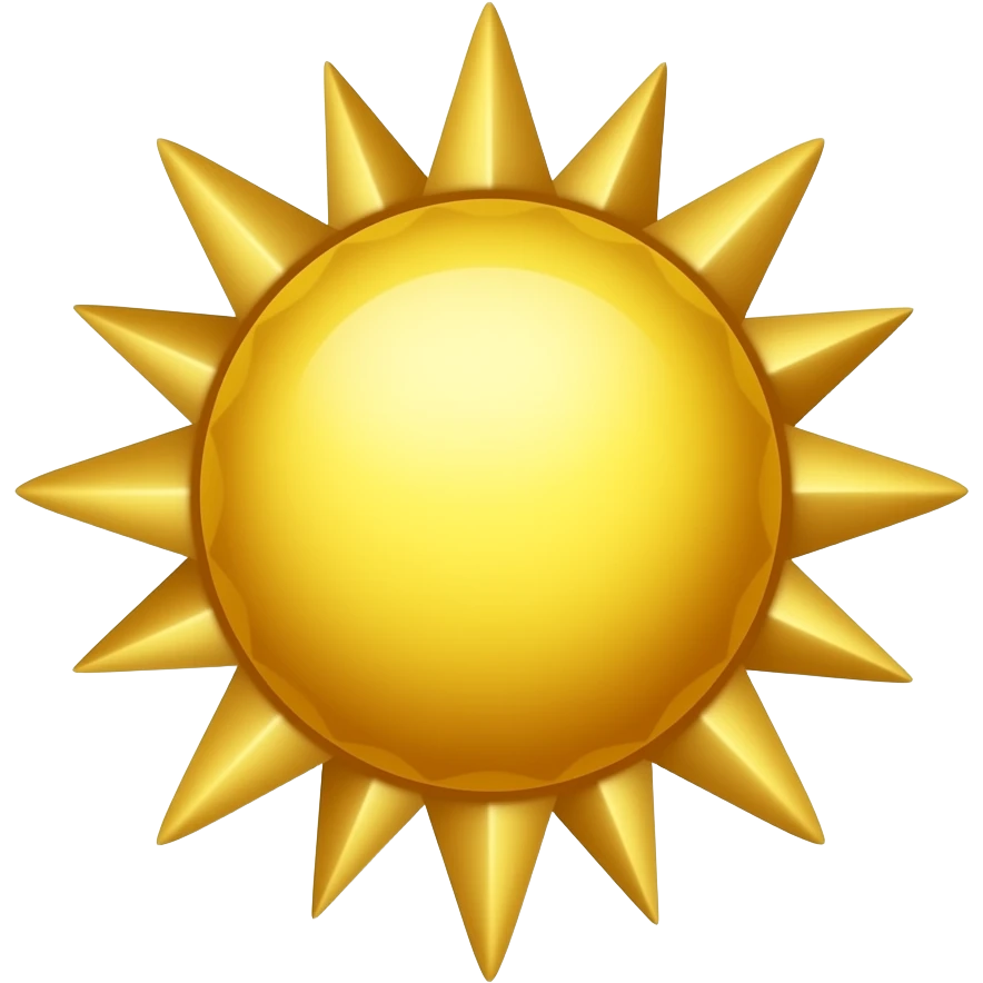 Generate me a realistic medieval golden sun, realistic emoji