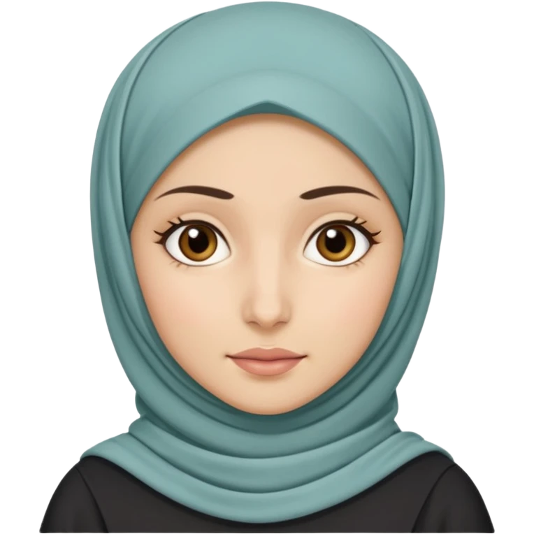 hijabi woman with medium fair skin, neutral expression emoji