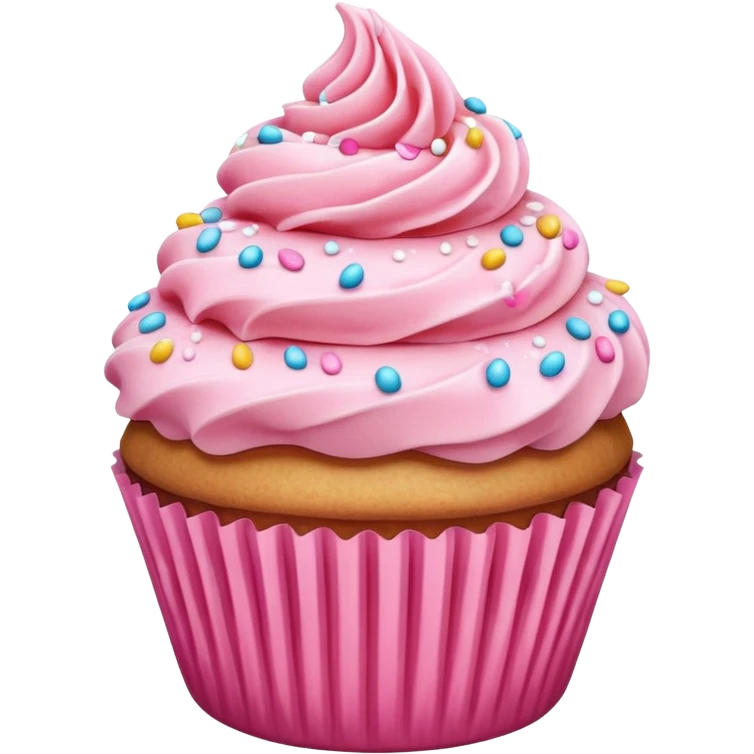 Cupcake with pink icing emoji