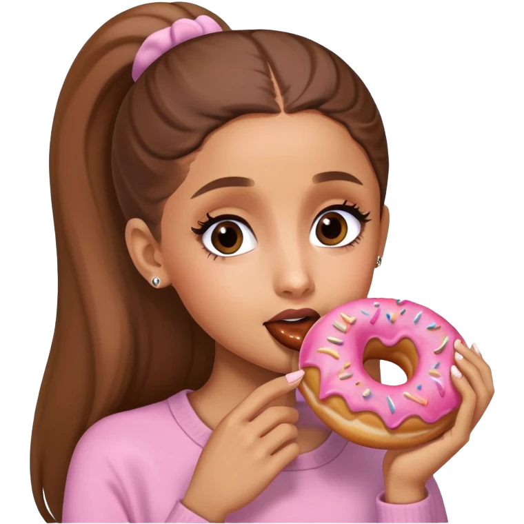 Ariana grande eating donut emoji