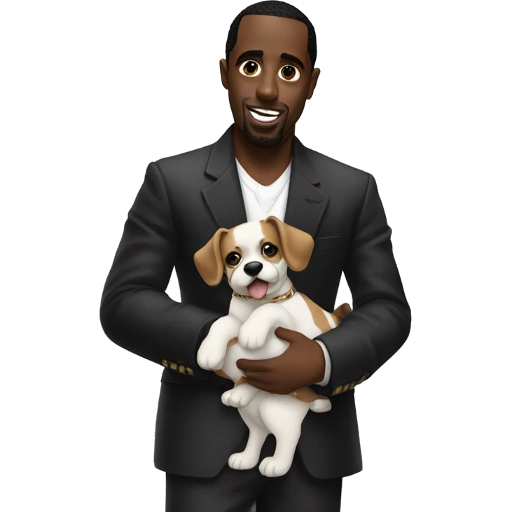P diddy holding a dog emoji