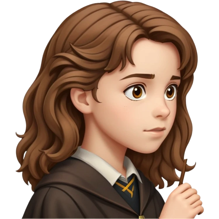 Hermione Granger side profile view with bushy hair emoji