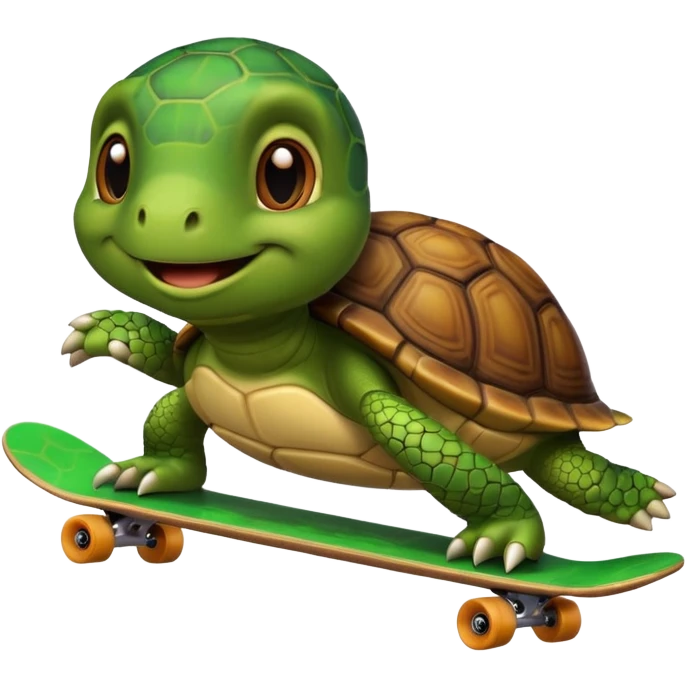 turtle skateboarding emoji