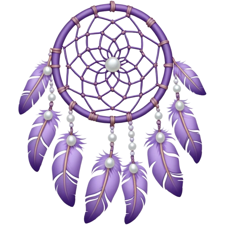 Pastel Violet lavender dreamcatcher, white bead pearls  emoji