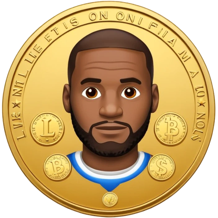 lebron james coin emoji   and text on the coin niggas in the sky  emoji