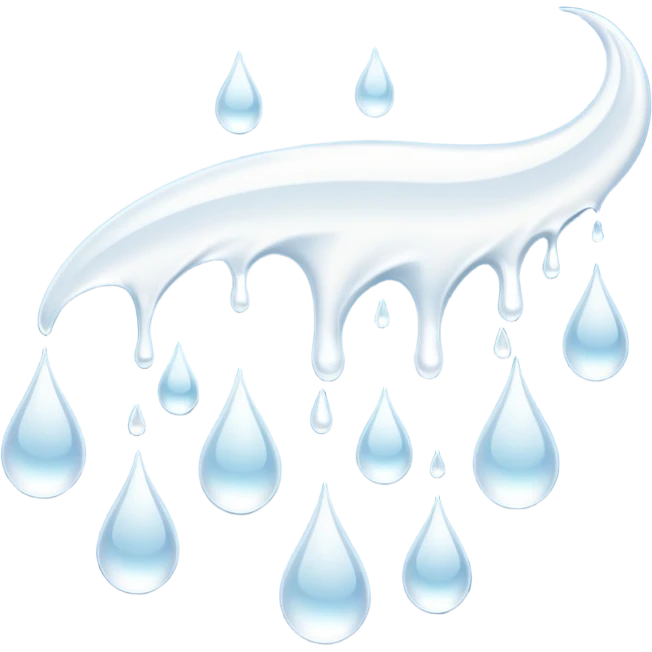 Multiple White liquid droplets with tails flying to the left emoji