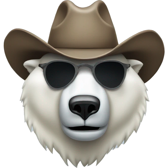 polar bear with a mask and cowboy hat emoji
