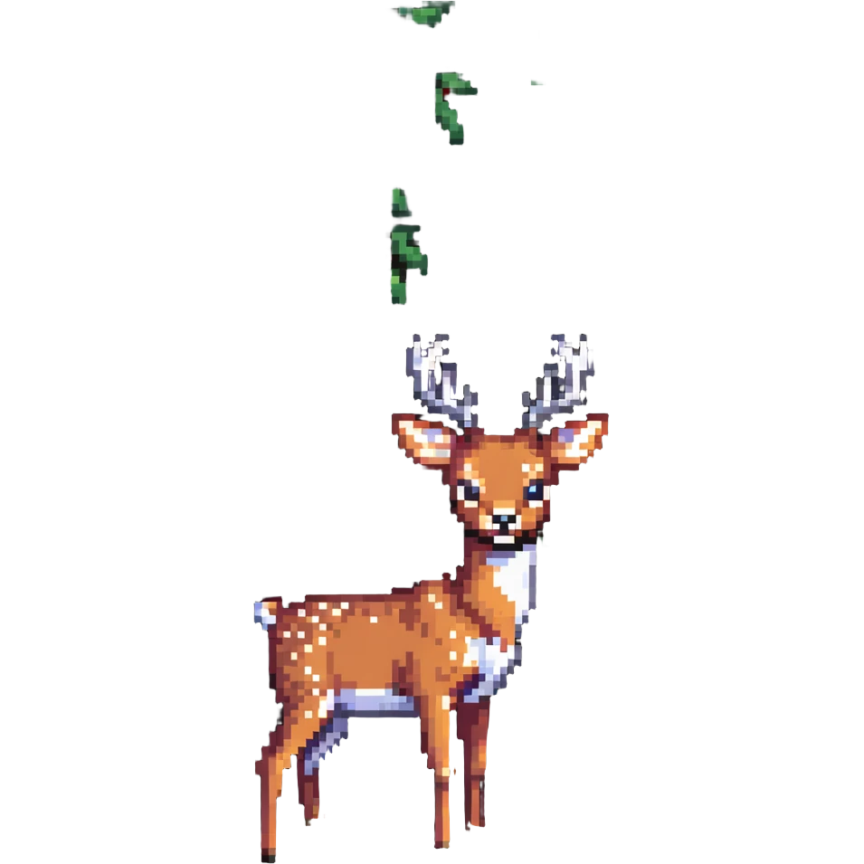 deer peeking from behind a bush emoji