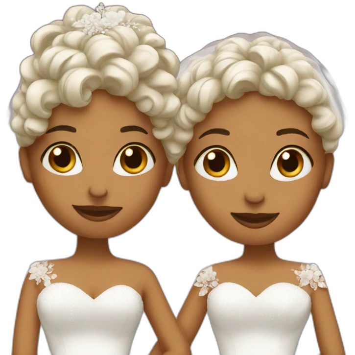Two brides in Love emoji