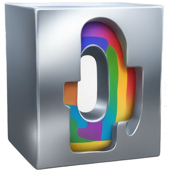 Full chrome instagram 3d logo emoji