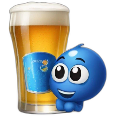 Schtroumpfs drink a beer emoji