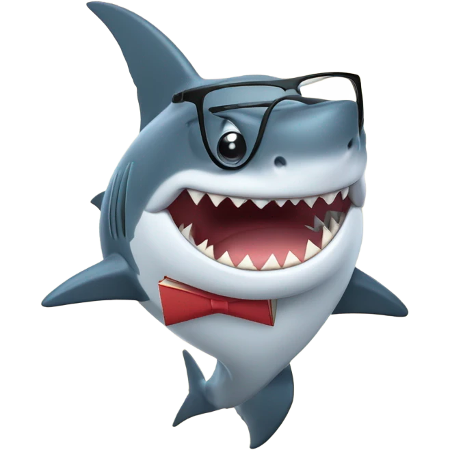 Nerdy shark emoji