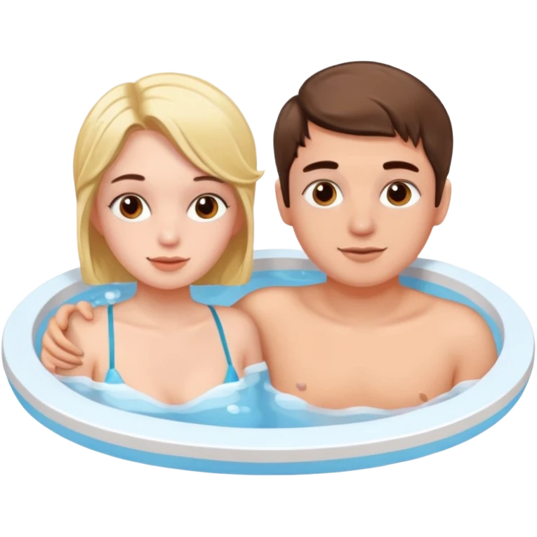 Boy and girl in hot tub  emoji