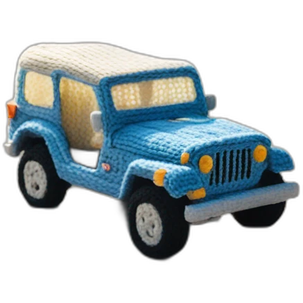 knitted jeep on the seashore emoji