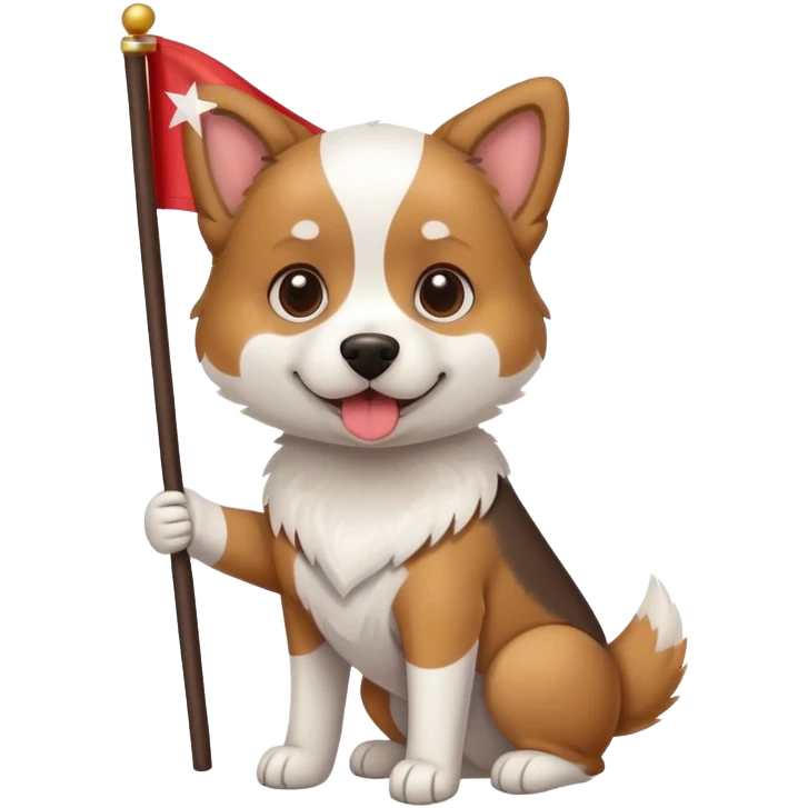 dog with a flag  emoji