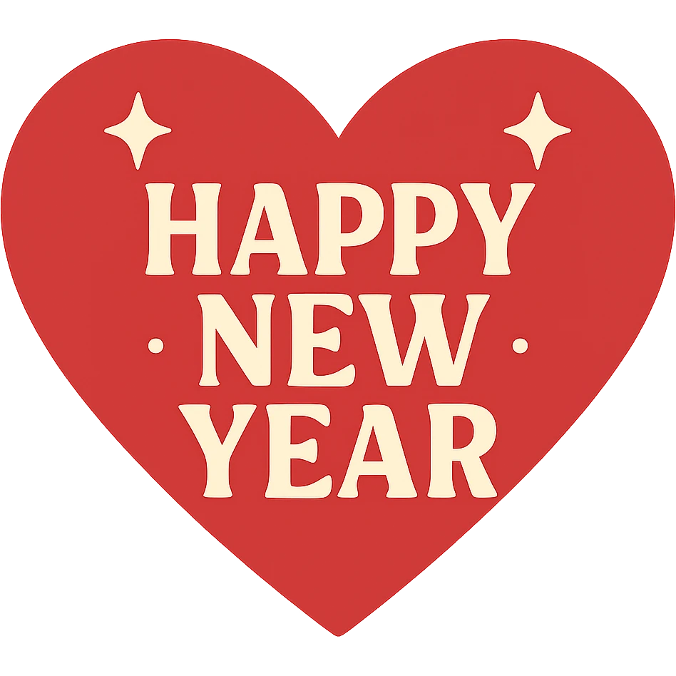 New year heart, remove background emoji