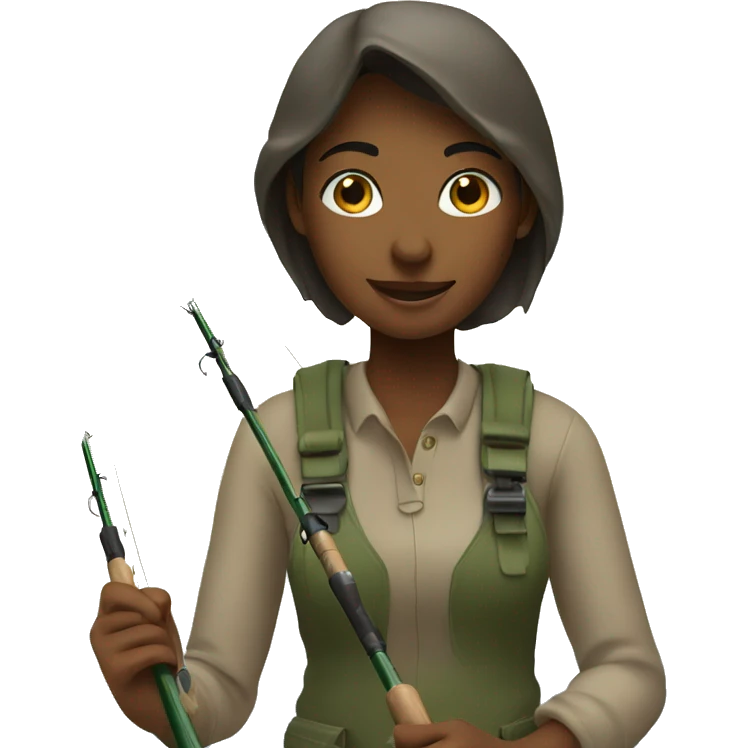 Girl fishing emoji