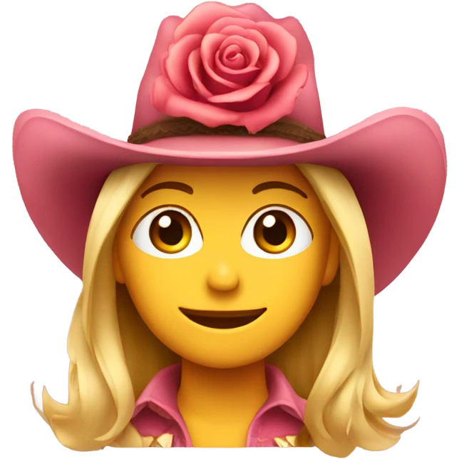 rose in a cowgirl hat  emoji