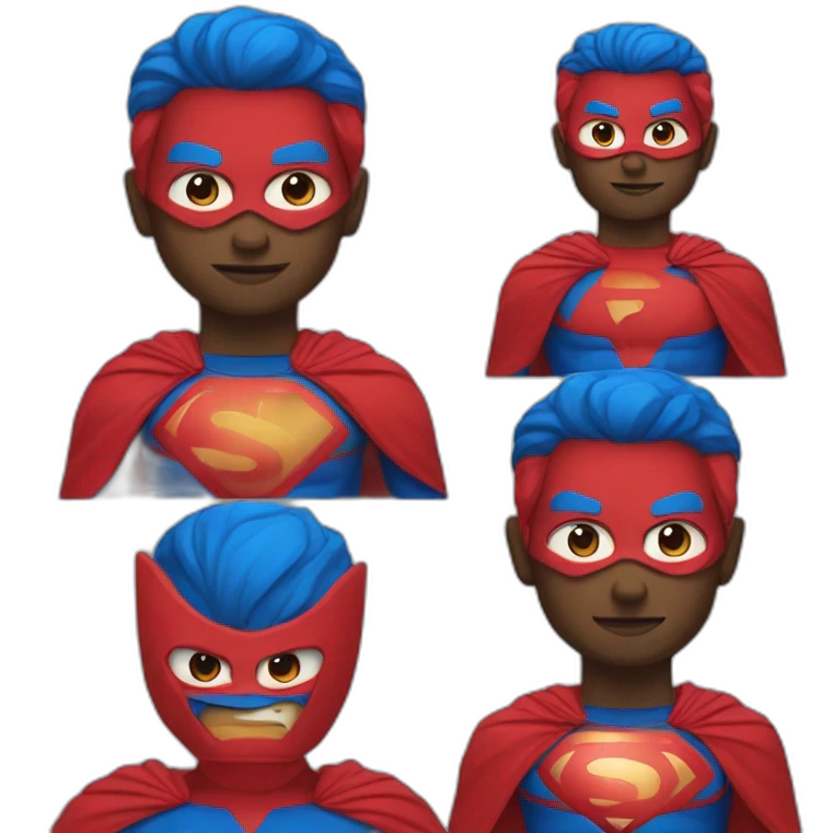 powerful blue en red superhero emoji